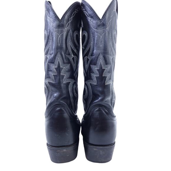 Dan Post Leather Cowboy Boots Men Size 8 Black Western Round Toe Boots - Picture 5 of 7